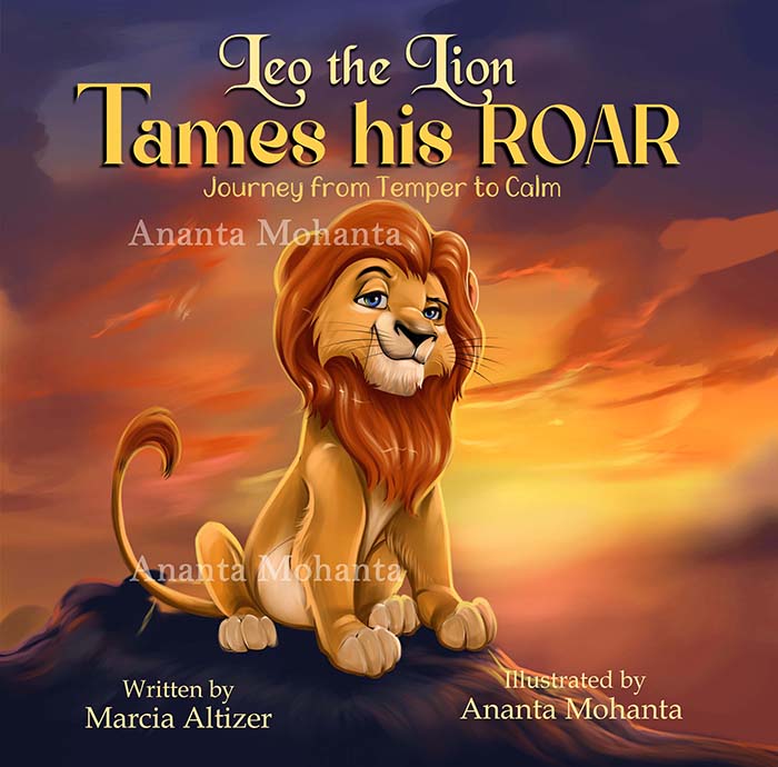 Lion illustrated by children's book illustrator- Ananta Mohanta